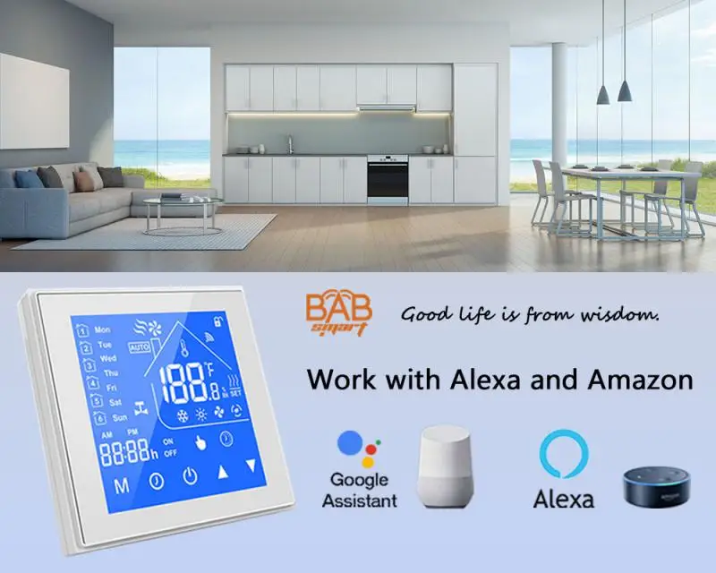 

EWelink WiFi Smart Thermostat, Electric Floor Heating Water/Gas Boiler Temperature Remote Controller for Google Home, Alex