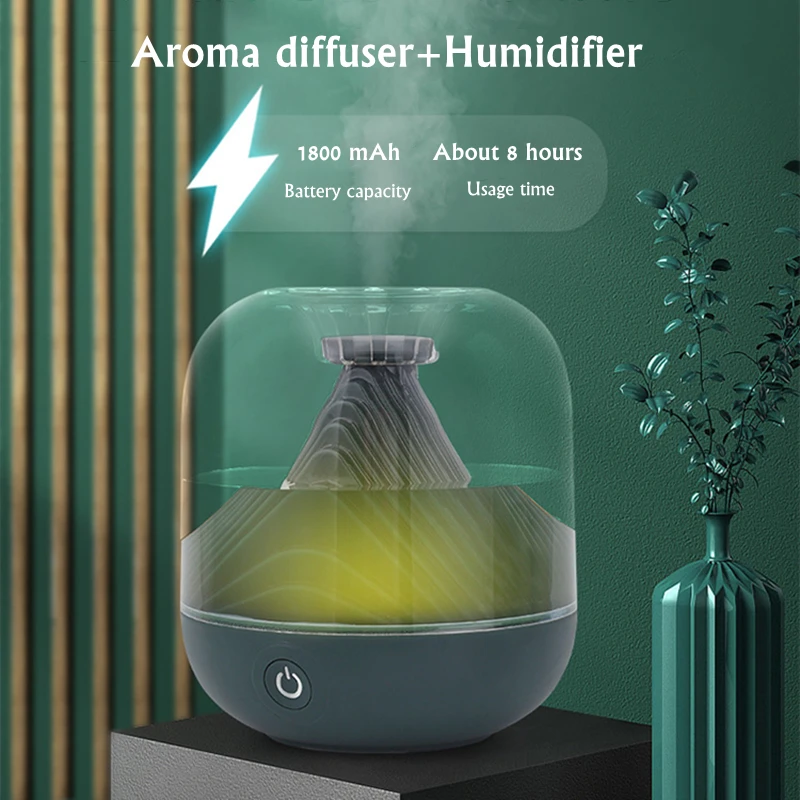 Увлажнитель-Ароматизатор воздуха Аккумуляторный с светодиодный Ной лампой 700 мл