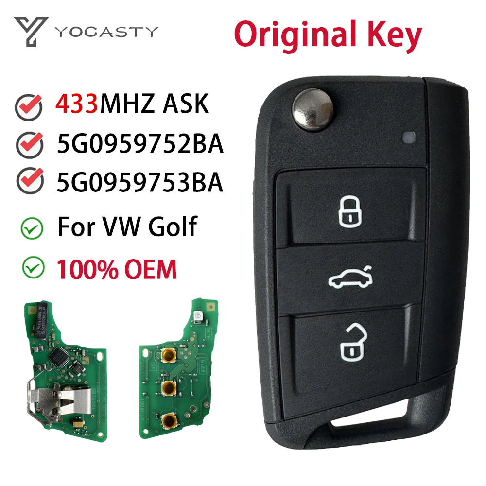 

ЙОКАСТЯ 5Г 0959753 Оригинальный BA для VW Golf 7 для Skoda Octavia A7 434 МГц MQB48 дистанционный автомобильный брелок 5G 0959752 BA