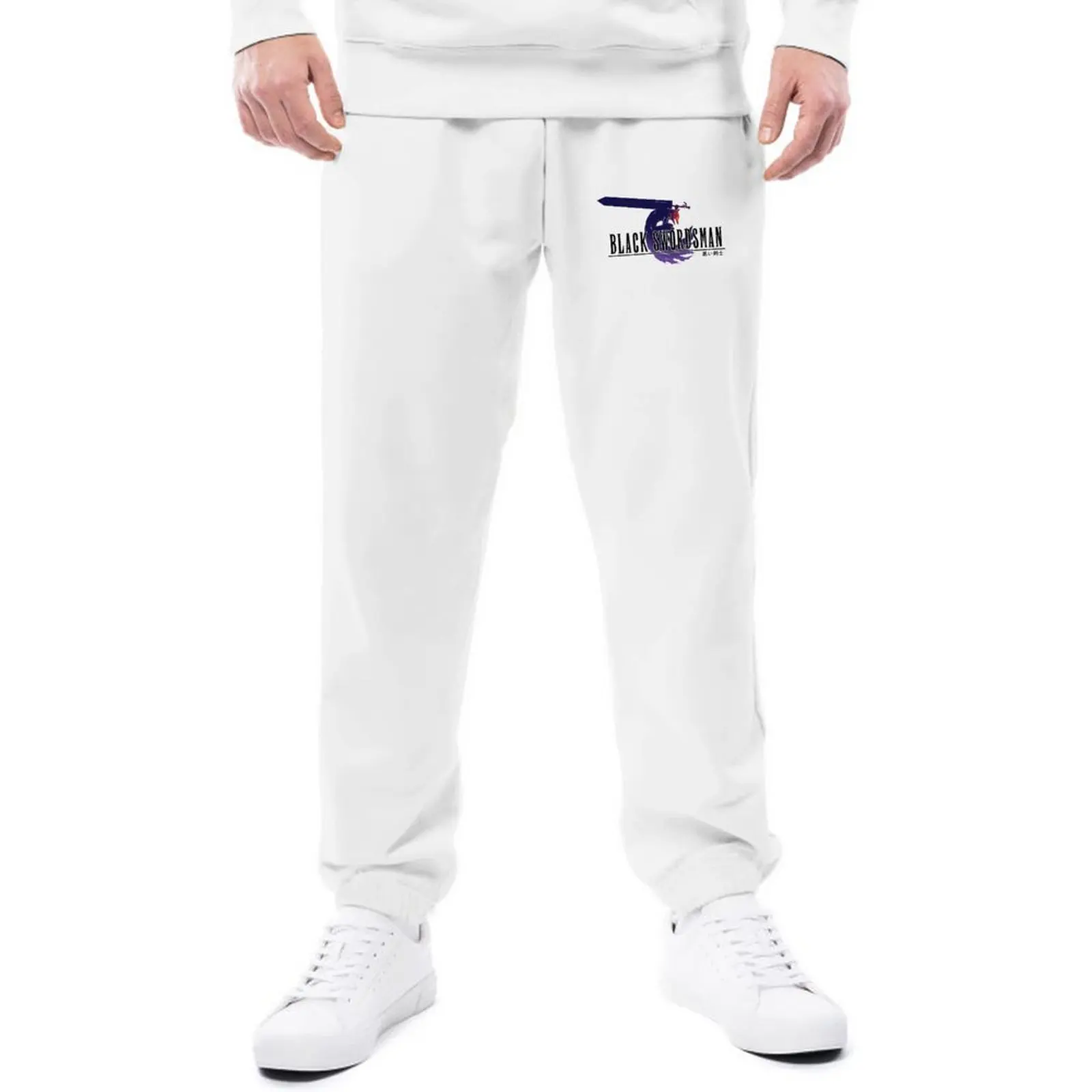 

Черный спортивный костюм с изображением меча, Осенние крутые спортивные брюки с аниме-героями, Мужская Уличная одежда, графические Брюки-дж...