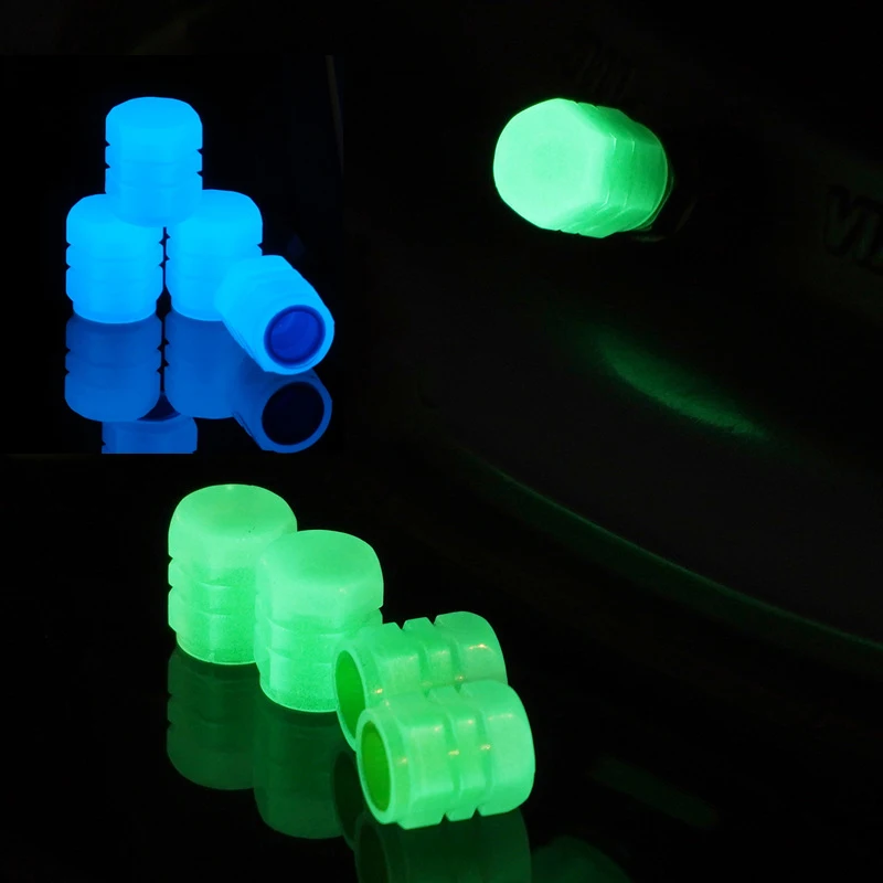 

4/8/16 Pcs Universal Luminous Car Tire Valve Stem Caps Cover Accessories ABS Colorful for Car Trunk Motorcycle Bicycle Bike