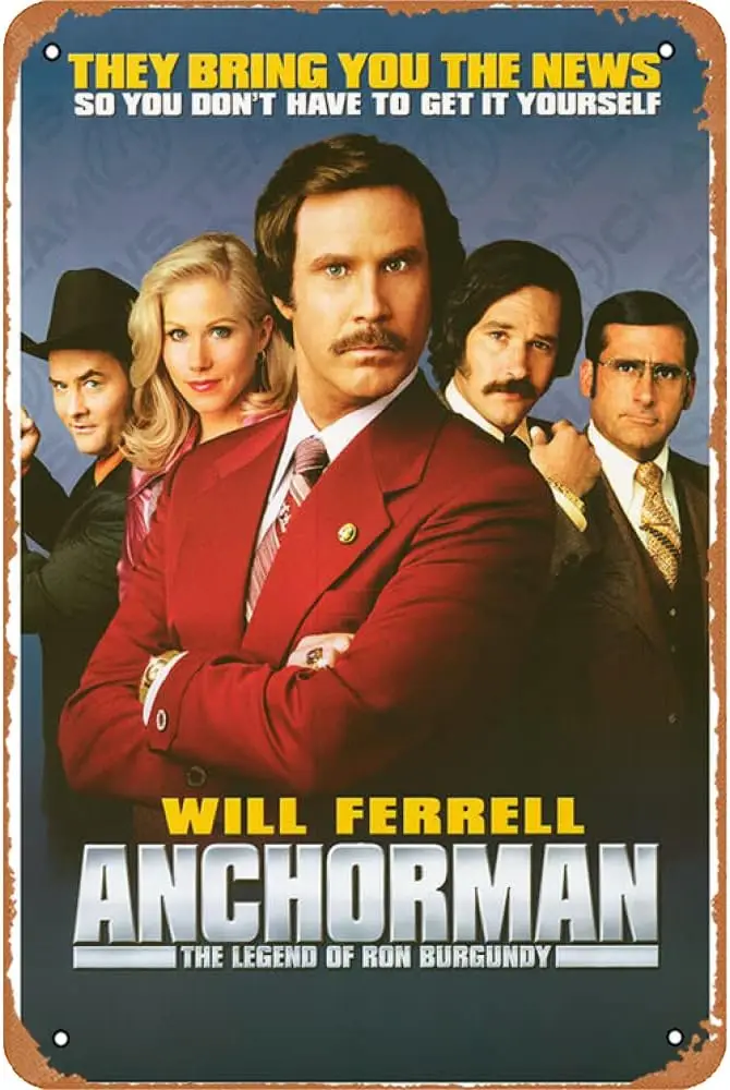 Винтажный фон Anchorman с надписью Легенда о Роне