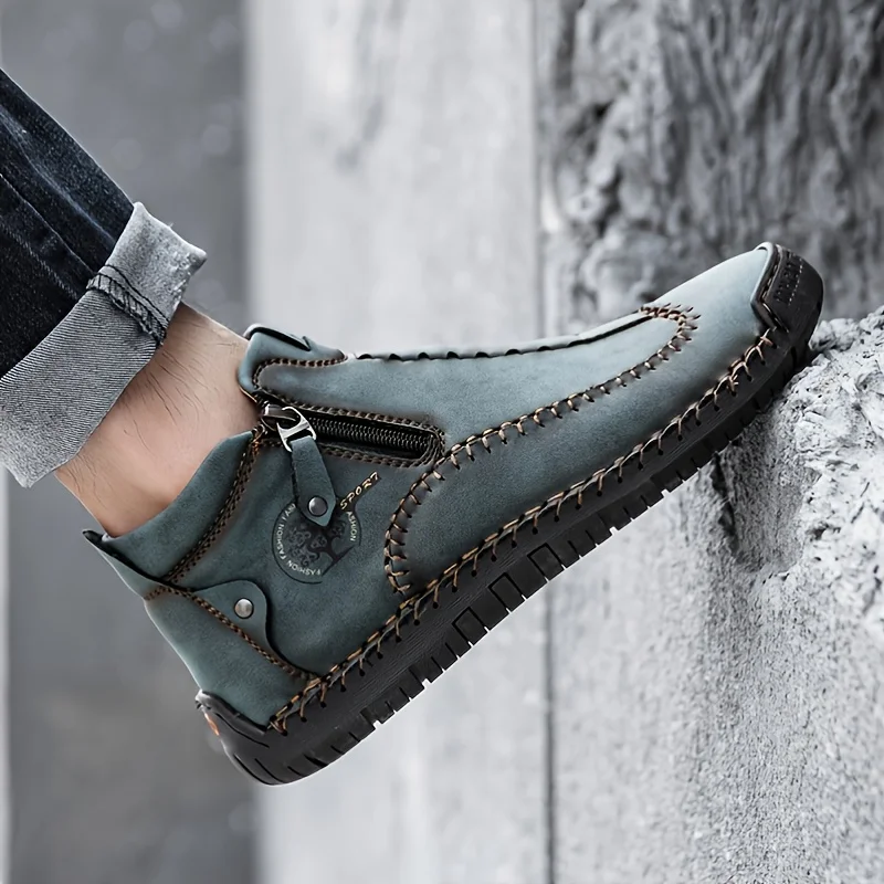 

Men's Lightweight PU Handmade Boots With Zipper summer shoes sneakers shoes for men 2022 fashion shoes men
