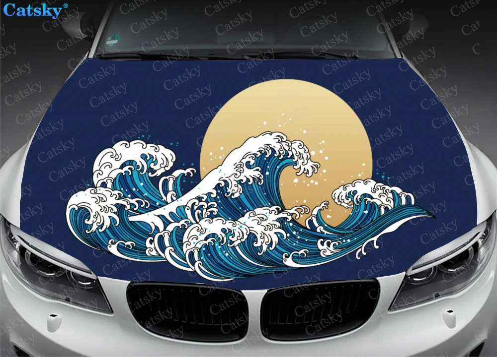 

Car hood wrap lion decal, bonnet vinyl sticker, full color graphic decal, CUSTOM made to Fit Any Car