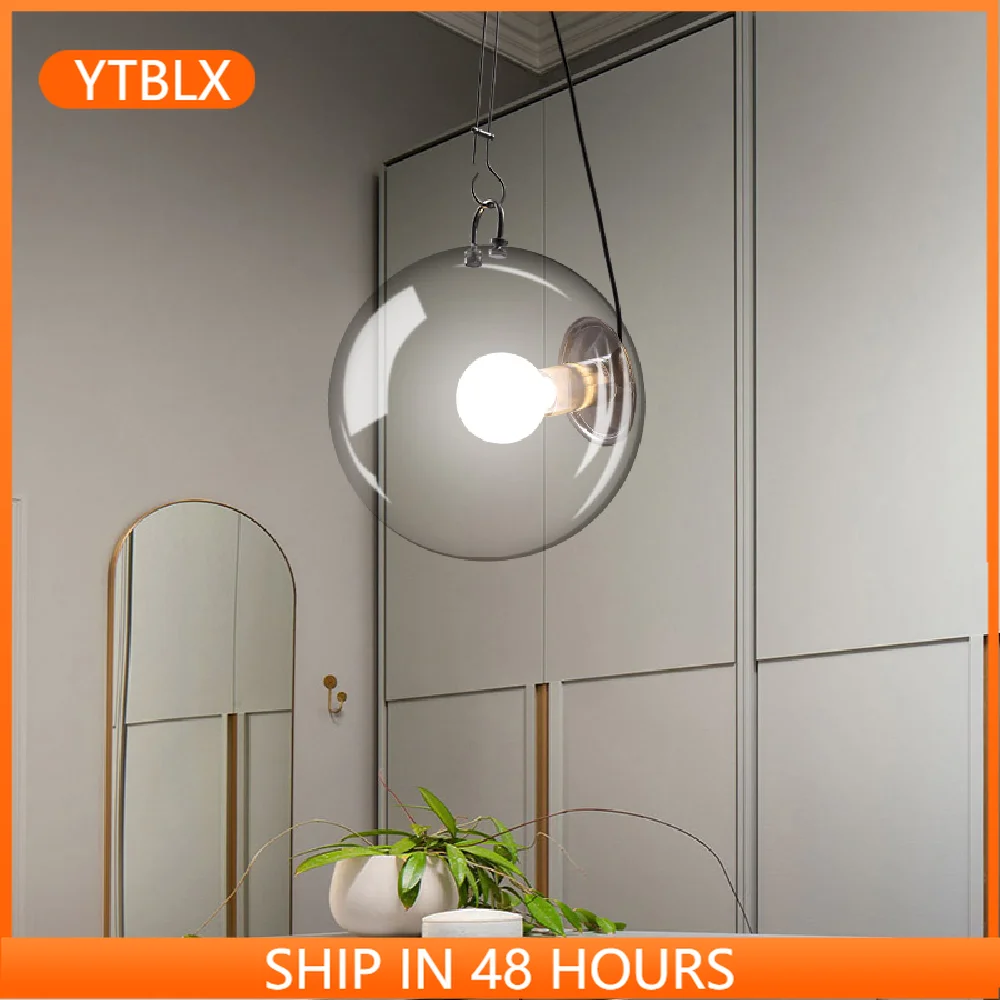 

Postmodern LED bedroom Pendant lights Dining room lamps Nordic Glass ball fixtures Novelty Restaurant deco Hanging lighting