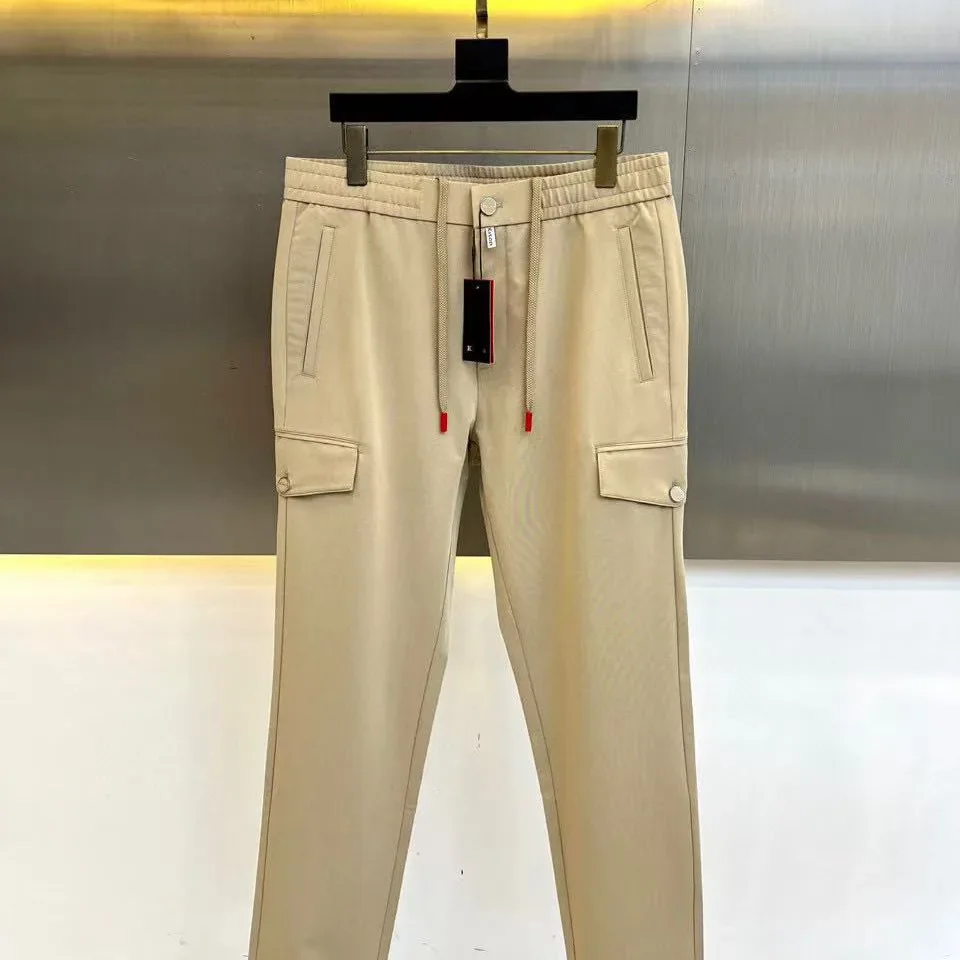 Фото Kiton, итальянские летние новые мужские повседневные брюки из хлопка и льна, однотонные простые прямые брюки со старыми деньгами, прилив №2
