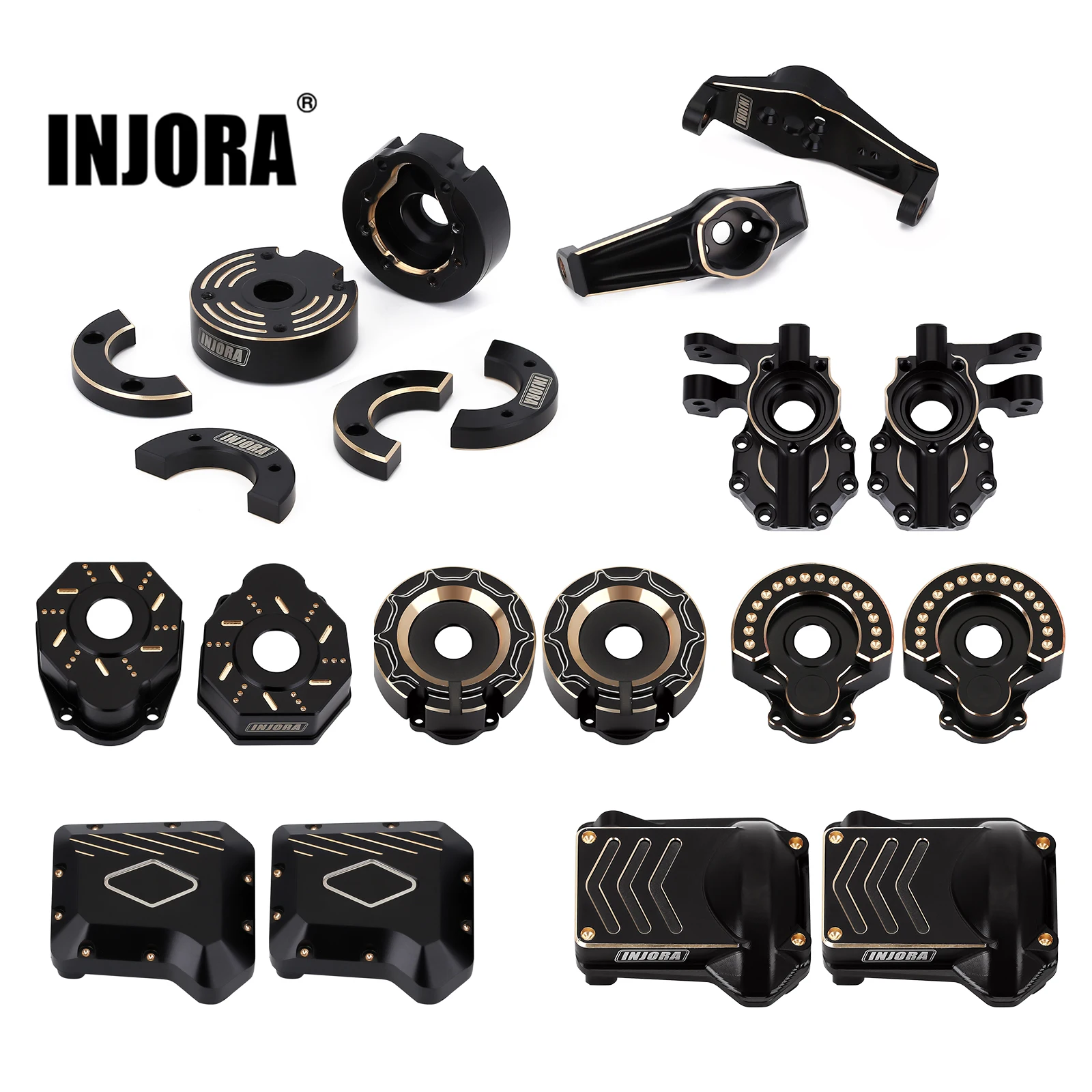 INJORA тяжелое черное покрытие латунный корпус портального привода с противовесом