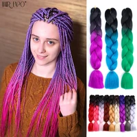 24synthetic jumbo braids hair expression for box braids ombre kanekalon braiding hair extensions pre stretched colorful hair