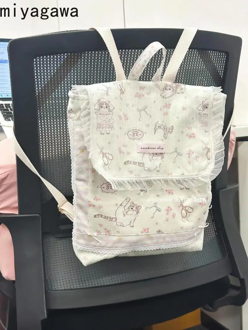 Цветочный рюкзак Miyagawa корейской версии новинка 2024 милые уличные рюкзаки