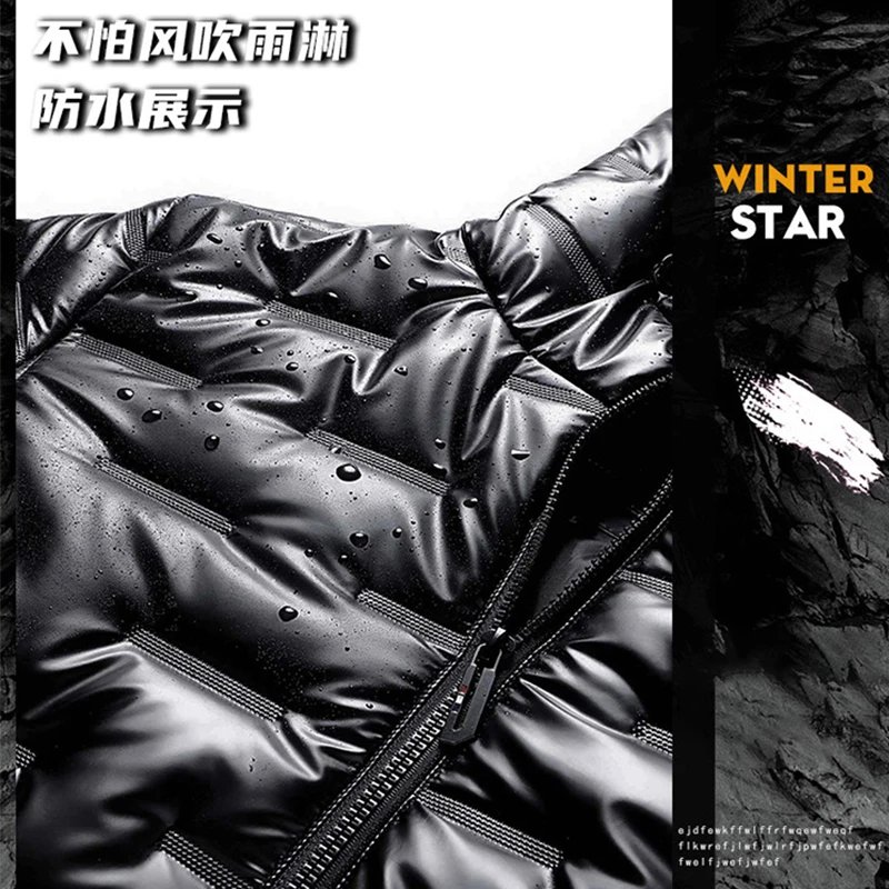 2021 Autumn Bubble Padded Clothes Winter Jackets Men Bright Parka Thickened Warm Silver Waterproof Jackets Men Snow Coats M-6Xl