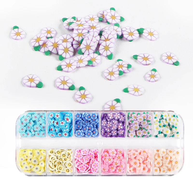 

Tiny Cute Daisy Polymer Clay Slices all For Slime Crafts Mix Cherry Blossoms Pink Small Flower Flakes Epoxy Resin Mold Fillings