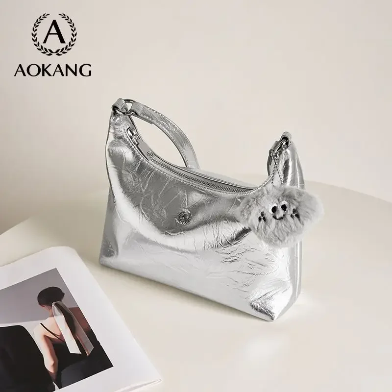 Женская Глянцевая сумка Aokang яркая универсальная через плечо 2024