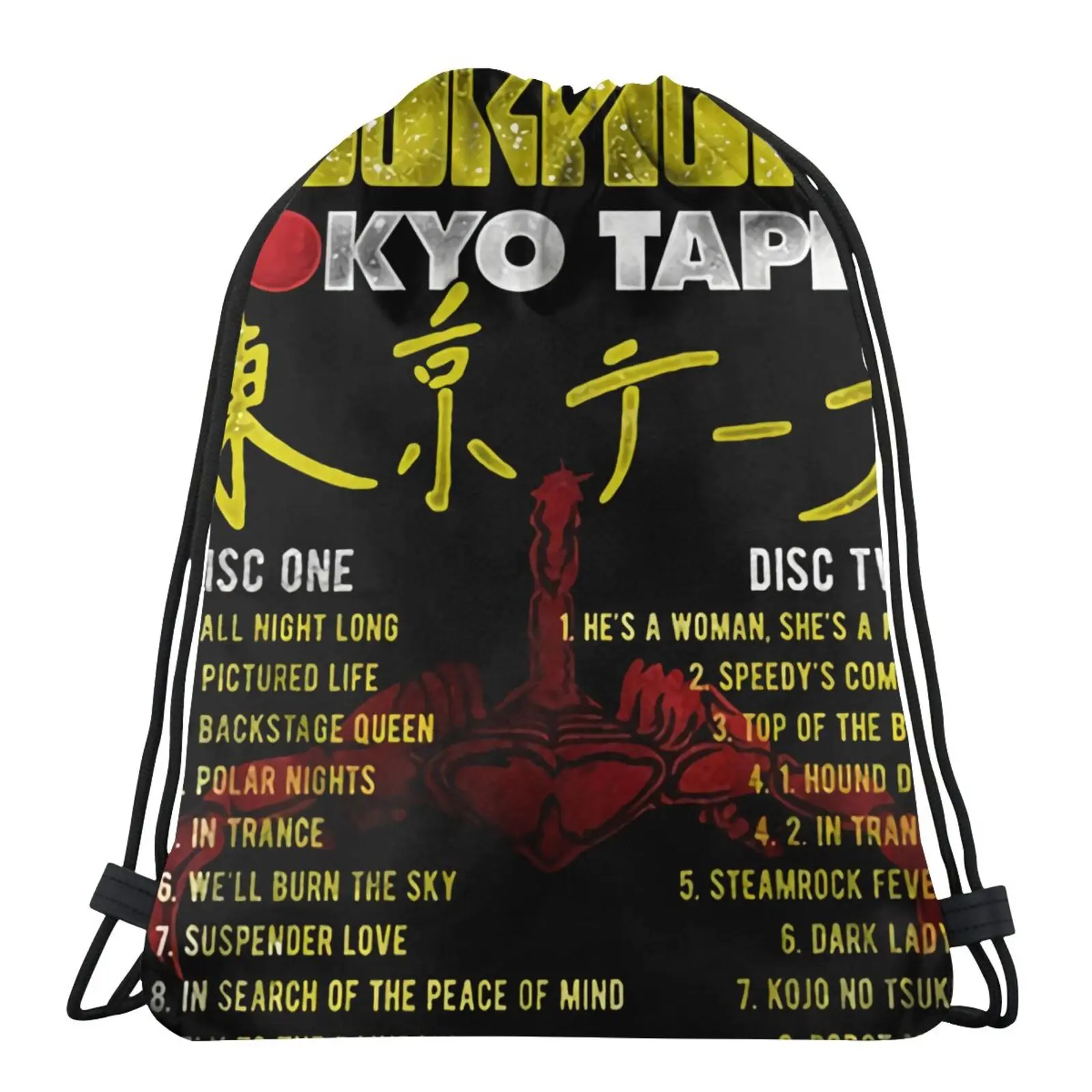 

Scorpions Tokyo Tapes Hard Heavy Metal Men's Backpack Bag Packing Bag Shoe Bag Rope Bag Anime Bag Shoe Backpack Anime Shoe Bag