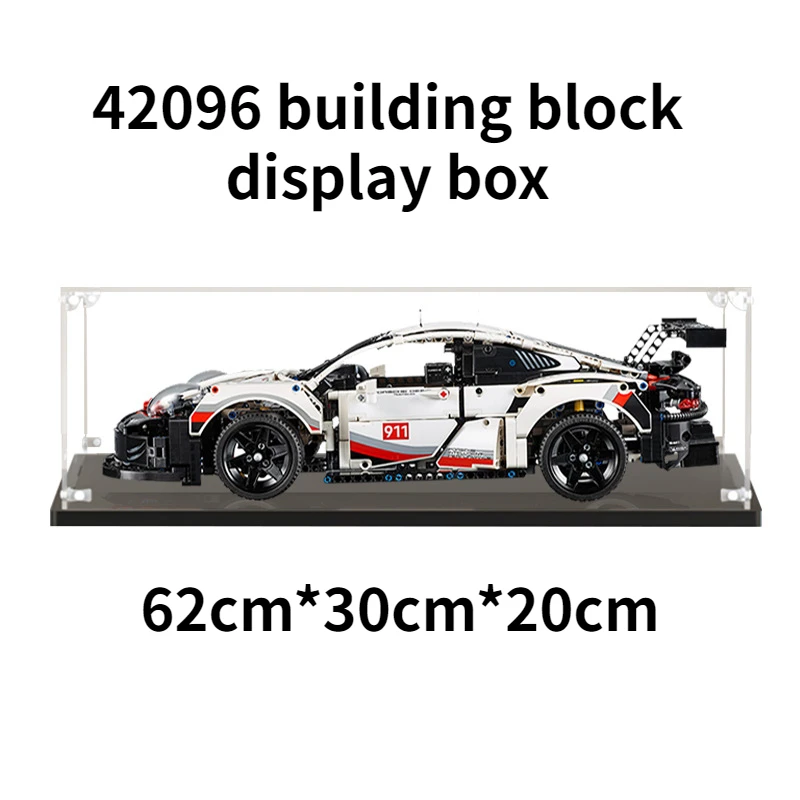 

911RSR Acrylic Display Building Block Display Box 42096 Dustproof HD Display Box Building Block Car Display Box(62 * 30 * 20cm）