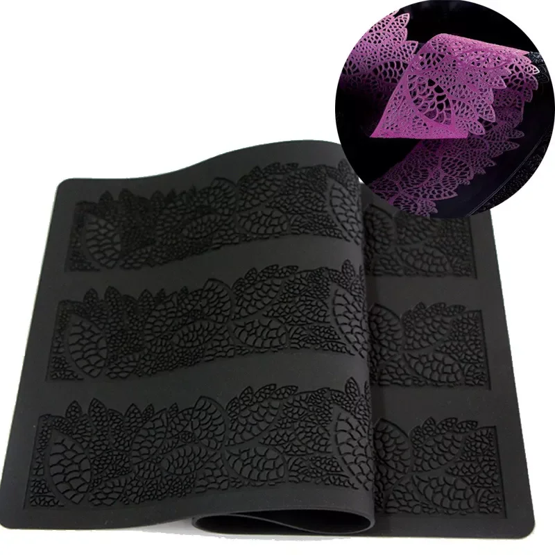 

2023New 40*20CM Silicone Embossed Mat Lace Cake Fondant Flower Pattern Sugar Lace Mould Wedding Cake Decorating Lace Mold Baking