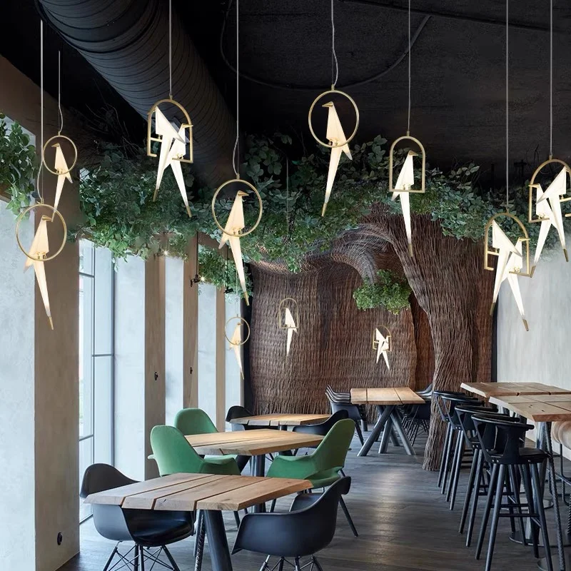 Современные люстры из бумажного журавля люстра с птицей креативный подвесной