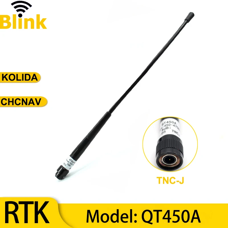 

RTK GPS System Survey Antenna 4dBi 450-470MHZ TNC-J QT450A Base Station UHF Radio Whip Antenna for CHCNAV KOLIDA GNSS Receivers