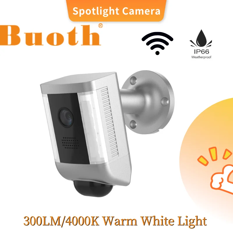

BUOTH L860 T Spotlight Cam HD Security Camera with Built Two-way Talk and Siren Alarm , Works with Tuya Ip doorbell camera