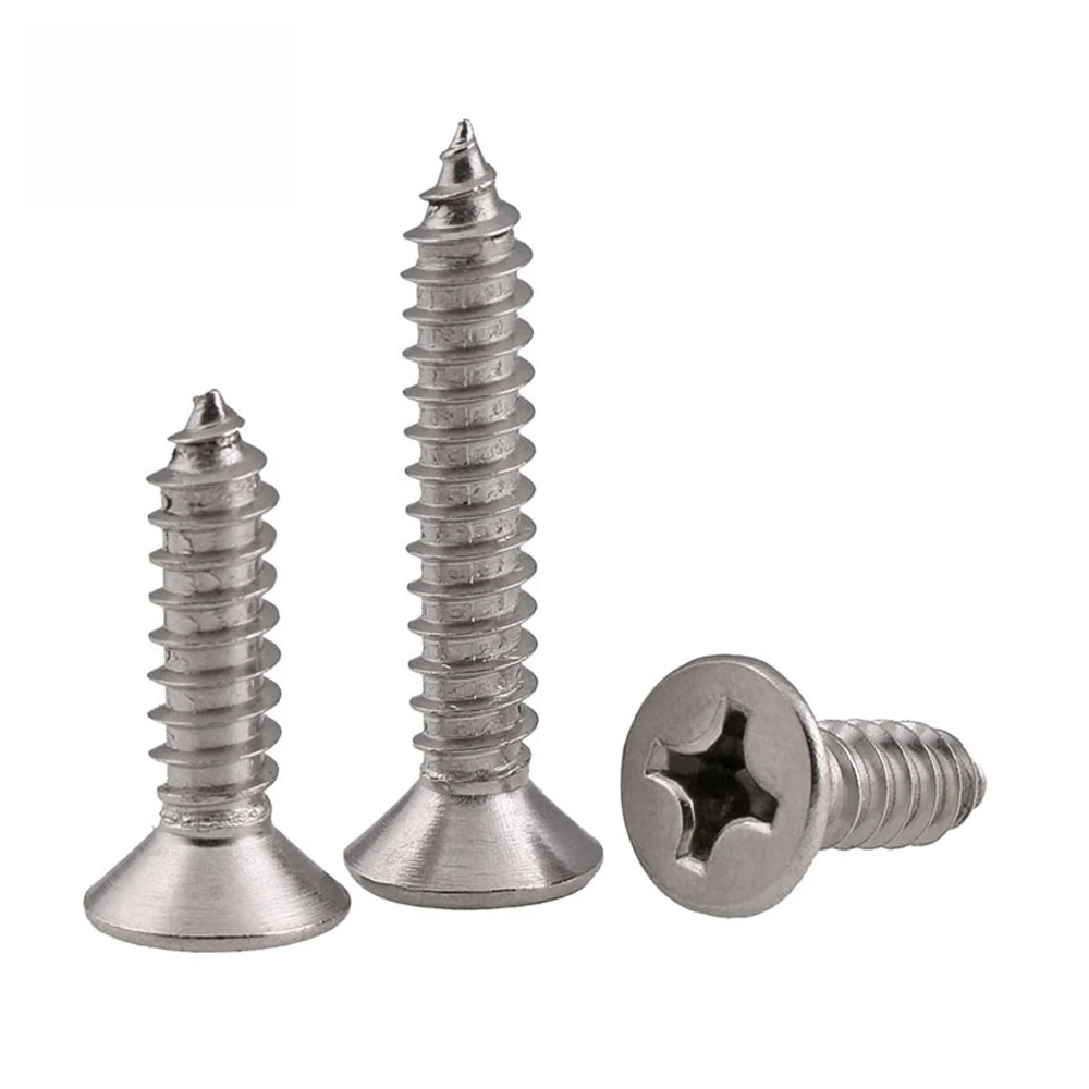 

316 Stainless Steel Countersunk Philips Self Tapping Screws Cross Recessed Flat Head Tapping Wood Screw Bolts M2-M6