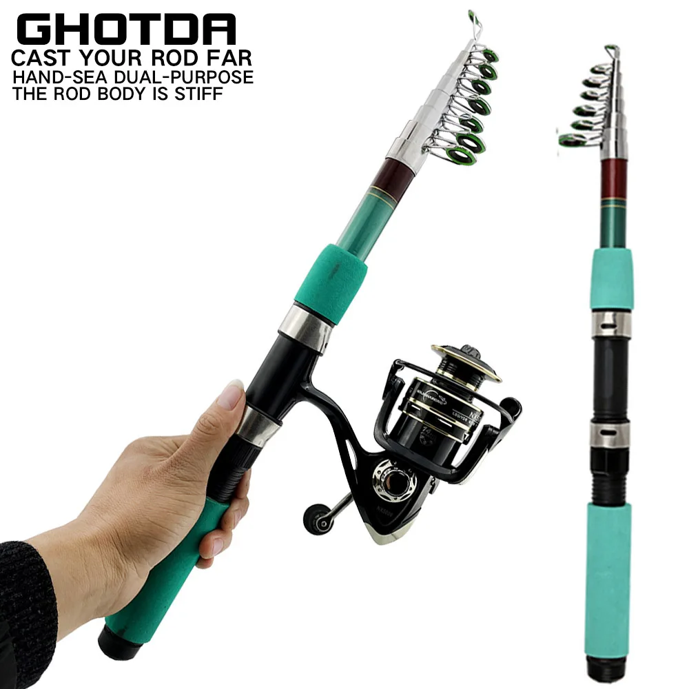 

UltraLight Fishing Rod Complete Kit Spinning Fishing Combo 1.8m-3.6m Pole and 17.6LB Max Drag 5.2:1 Gear Ratio Fishing Reel Sets