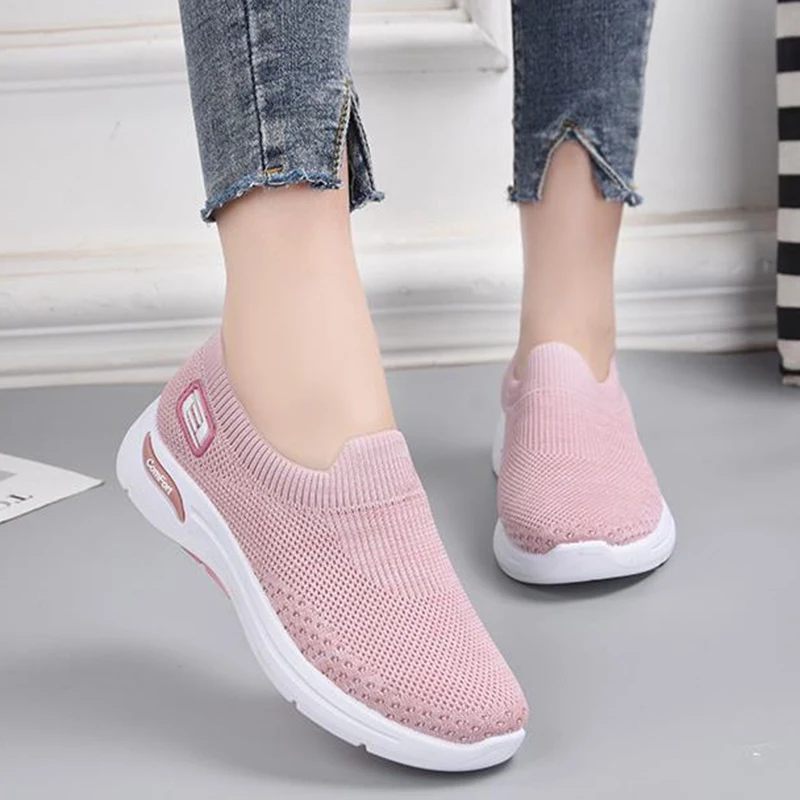 Luxury Women's Shoes Sports Casual Summer Pink Flats Ladies Sneakers Fashion Woman Platform Gym Slip-On Loafers Zapatillas Mujer