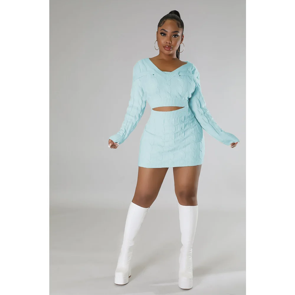 

Fashion Knit Ribbed Women Cutout Front Long Sleeve Sweater Bodycon Dress Autumn Winter Casual Dresses Chic Vestidos