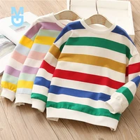 new 2022 spring autumn fashion 2 3 4 6 7 8 9 10 11 12 years children cotton colorful stripe sweatshirts for kids baby girls