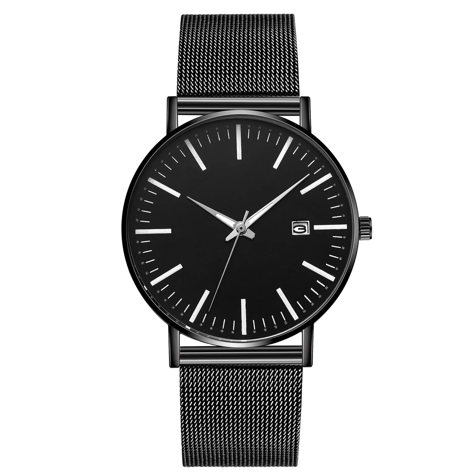 

Quartz Sleek Fashion Watch Minimalist With Mesh Band Men's Watch Dial Men's Watch Watch under 20 Dollars