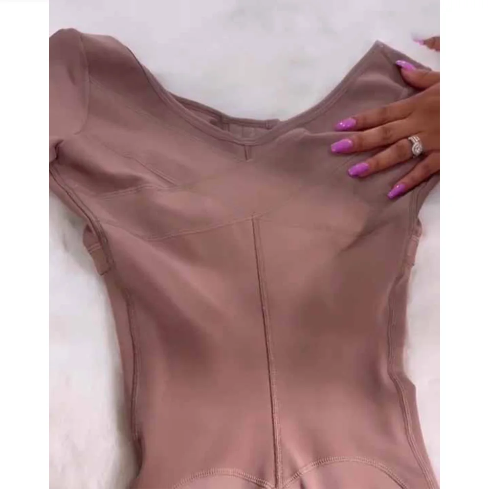 Fajas Colombianas комбинезон с высокой компрессией и пряжками на груди рукавами женское