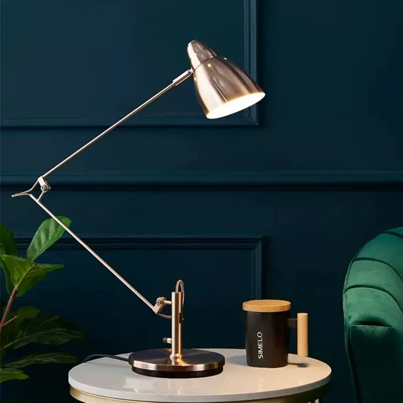 Nordic Iron Art Long Arm Table Lamp Bedside Reading Decorative Table Light Energy Saving Eye Protection