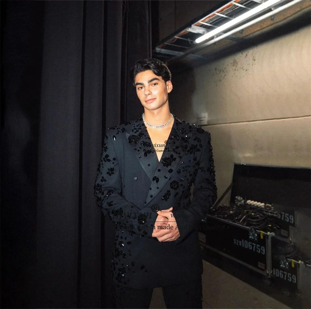 Роскошные мужские костюмы с кристаллами из бисера комплекты 2 предметов пиджаки