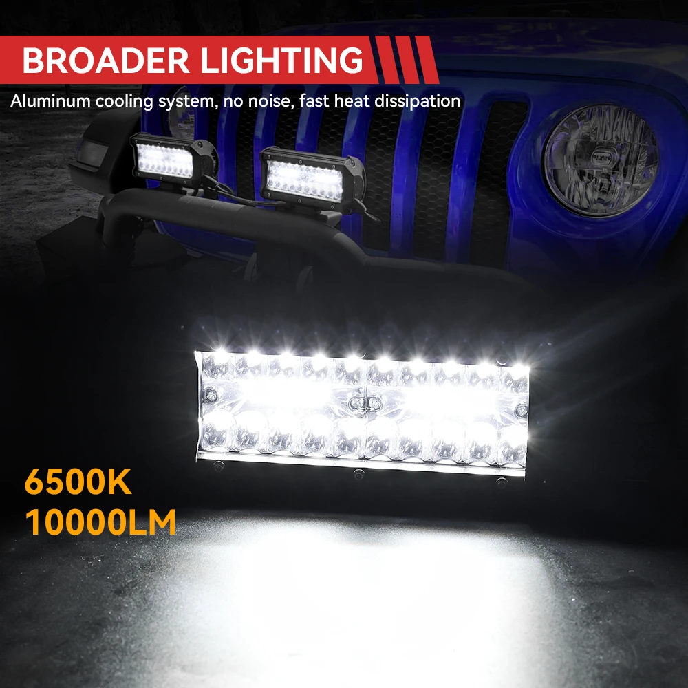 7-дюймовая комбинированная светодиодная фара 120 Вт Spot Flood Beam 4x4 12V 24V 4WD Barra