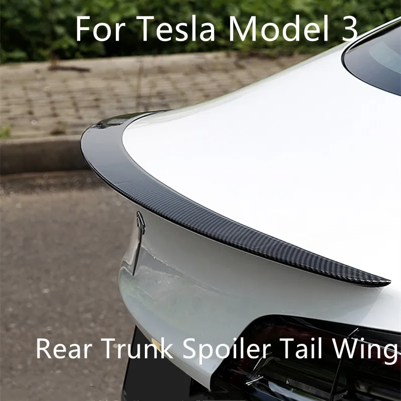 

For Tesla Model 3 2017-2021 2022 Rear Trunk Lip Carbon Fiber ABS Wing Spoiler Car Styling Rear Trunk Spoiler Model 3 Accessories
