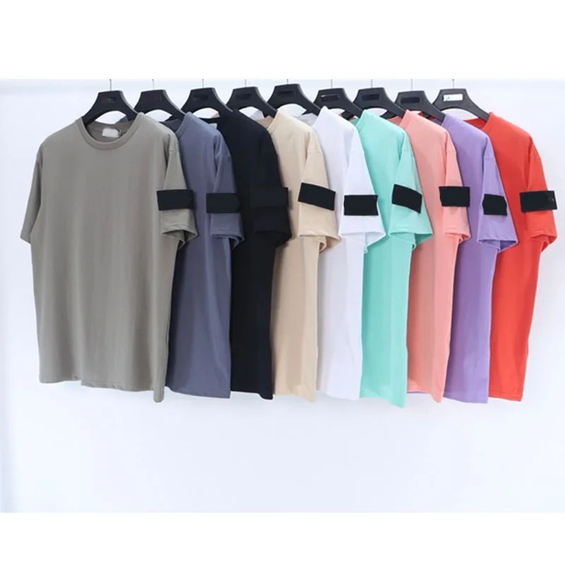 

Men Casual Topstonex Logo Compass Armband Short Sleeve CP Thin Cotton T-Shirt Male Loose O-neck Sport T-Shirt