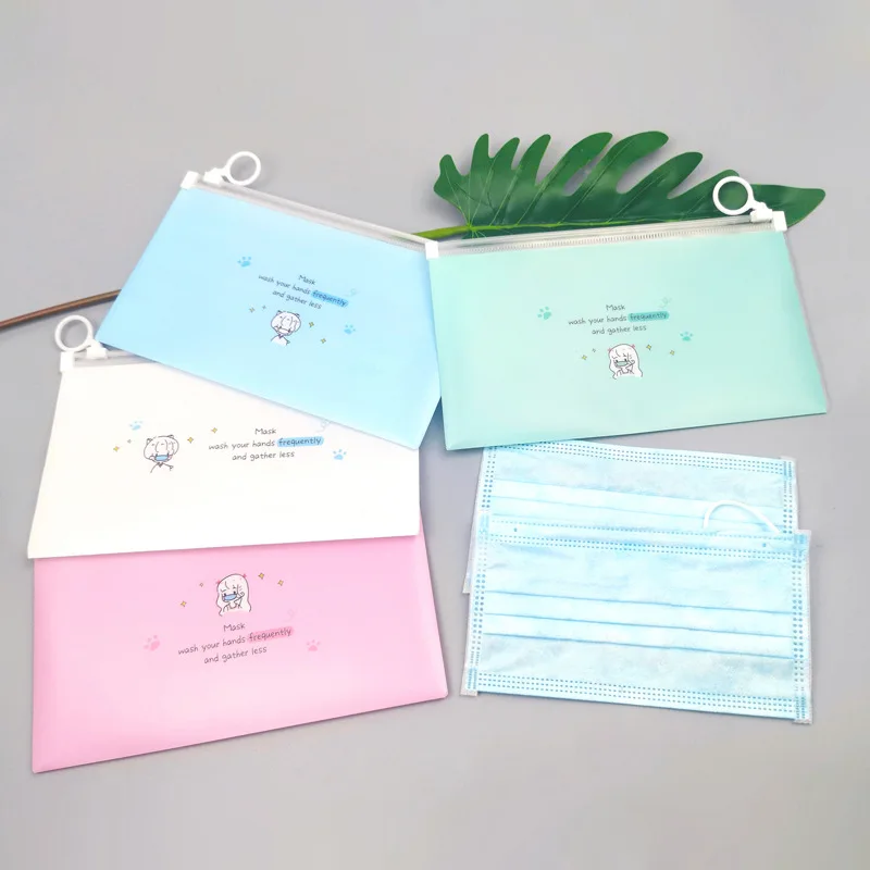 

4PC Mask Storage Bags Anti Dust Disposable Masks Save Bag Holder Face Masks Keeper Pocket Student Dustproof Masks Box Organizer