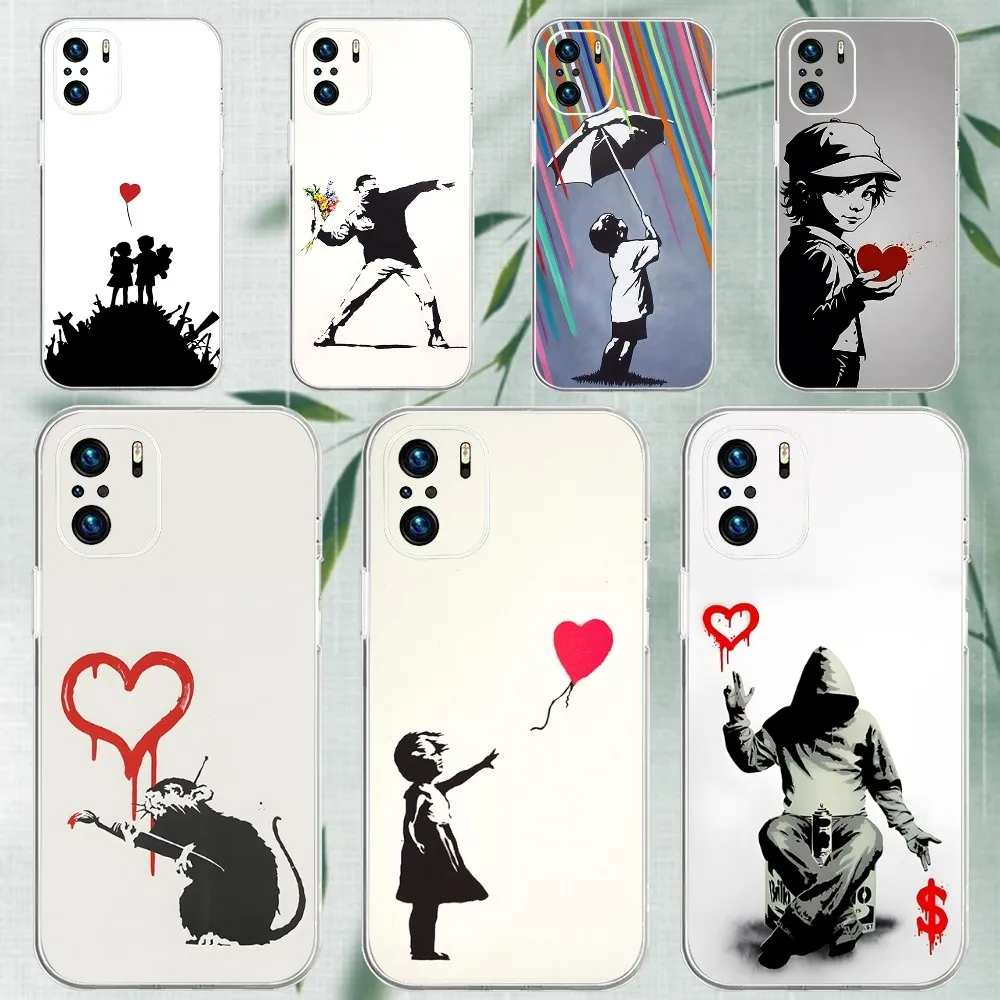 Чехол для телефона с граффити-художником Бэнкси Xiaomi 11 Redmi Note 5G 8T 9A 9 10T Note8Pro 12SUltra