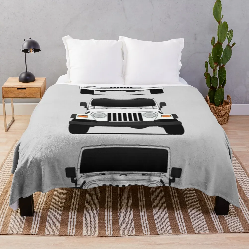 

TRIO JEEP Throw Blanket Ultra-Soft Micro Fleece Retro Blankets Custom Blanket
