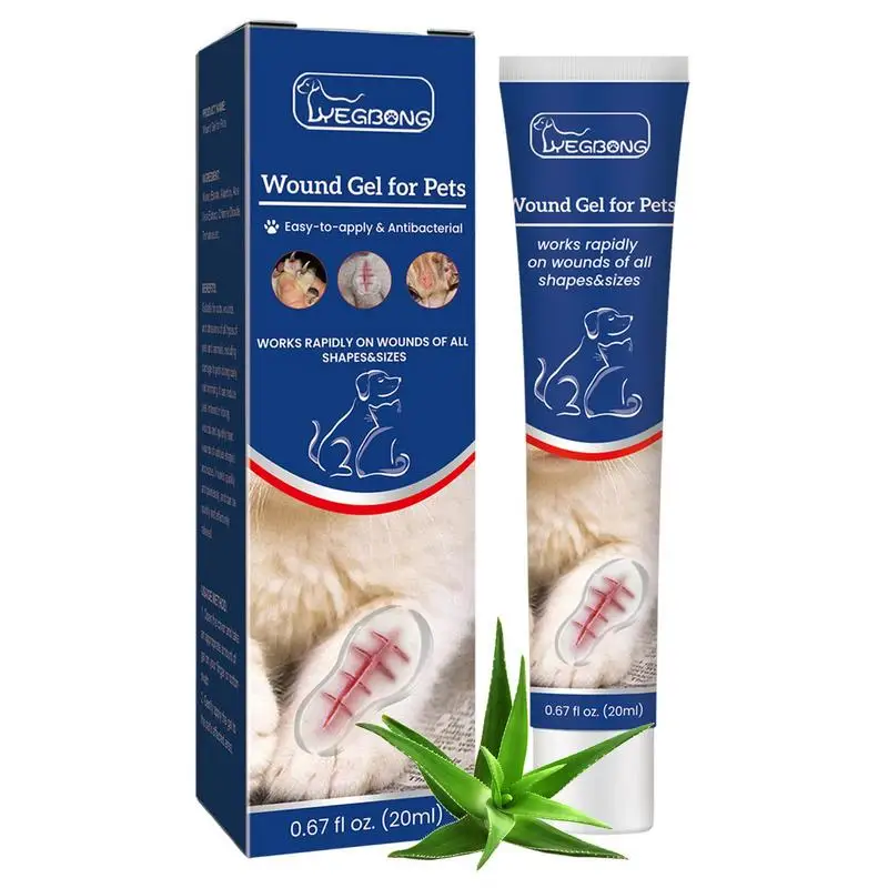 

Waterproof Pet Hemostatic Gel Dog Skin Wound Cleaning Gel Cat Pain Relief Healing Blood Clotting Gel External Use Wound Gel 20ml