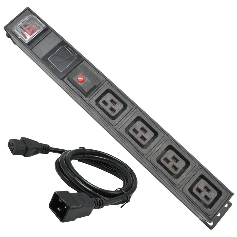 

PDU Power Strip C19 output Multiple SOCKET 4AC socket With current display meter IEC320 C14 port with 16A overload protection