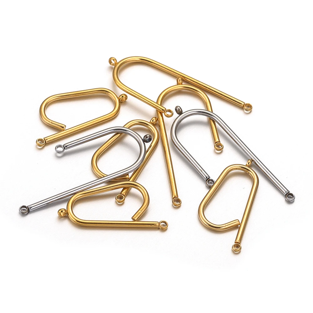 

10pcs Stainless Steel Gold-plated Earring for DIY Long Connections Jewelry Making Supplies Findings Bulk Items Wholesale