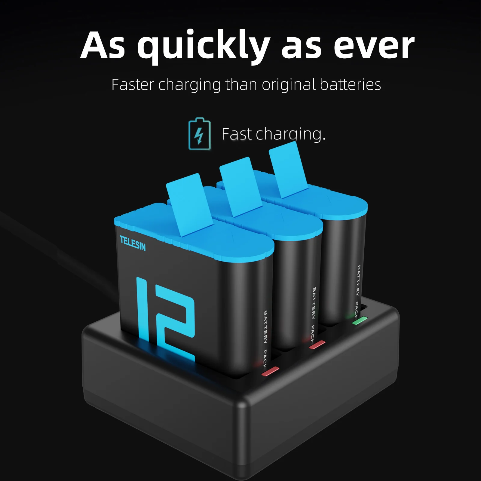 TELESIN 2 упаковки 1750 мАч аккумулятор для телефона 10 11 12 с аккумуляторной коробкой Go
