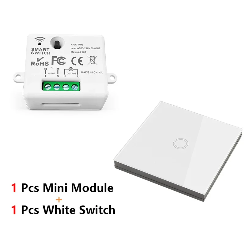 уже 86 Панель переключателей ВКЛ/ВЫКЛ Сенсорный переключатель Беспроводной выключатель света 433 МГц Пульт дистанционного управления, Прерыватель переменного тока 85 В ~ 240 В 10 А для освещения