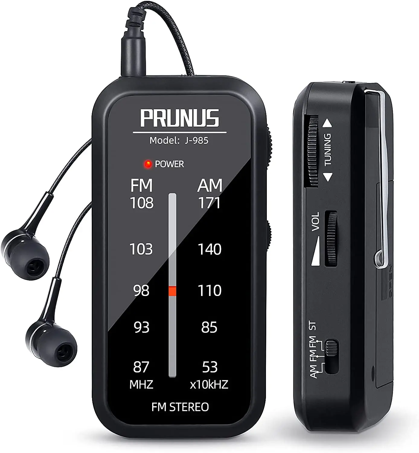 

PRUNUS Pocket Radio Mini walkman AM FM Radio Hand Stereo Portable Radios Portable Music Playe AAA Batteries with Headphones