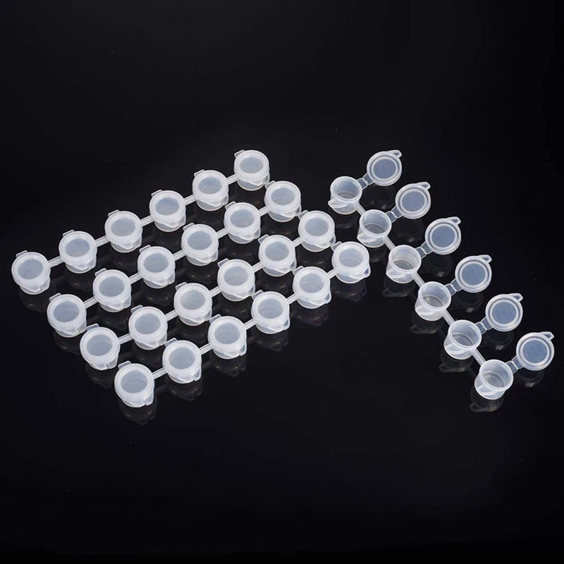

50 Strips Empty Paint Strips - 150 Pots 3Ml Mini Paint Pot Pod Strips Arts Crafts Plastic Storage Containers