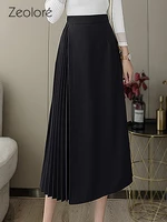 zeolore summer high waisted maxi pleated skirt black pencil office lady bodycon skirt elegant long skirts korean fashion qt1272
