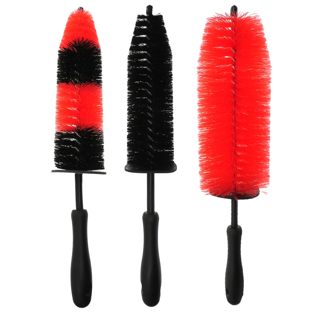 9.5inch Car Wheel Wash Brush Tyre Brush Long Soft Bristle Cleaning Brush for Motor Engine Grille Wheel Wash Brush Cleaning Tool