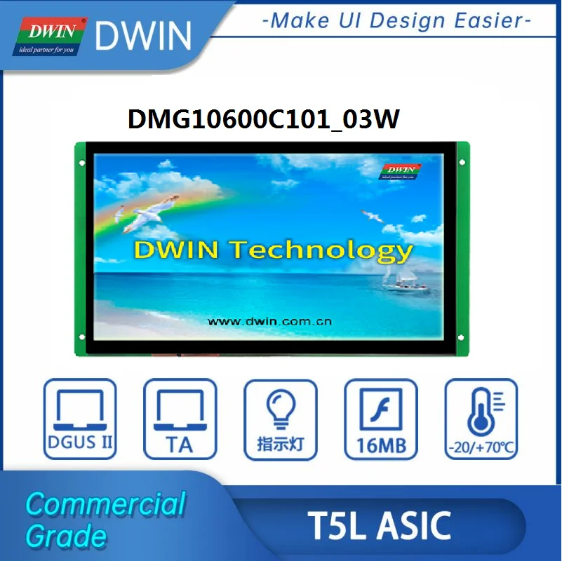 

DWIN 10.1 Inch 1024*600 UART Smart LCD Display Module Commercial Grade HMI Intelligent Arduino IPS-TFT-LCD Touch Monitor RS232