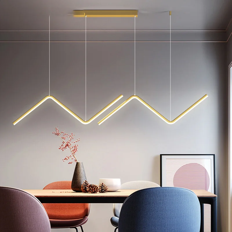 

Pendant Light Led Art Chandelier Lamp Room Decor Modern Nordic Hanging Tubular Restaurant Kitchen Coffee Indoor Decorative