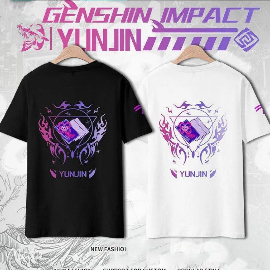 

Футболка с 3D-принтом Genshin Impact Yun Jin, летняя модная футболка с круглым вырезом и коротким рукавом, популярная модель для игр в уличном стиле