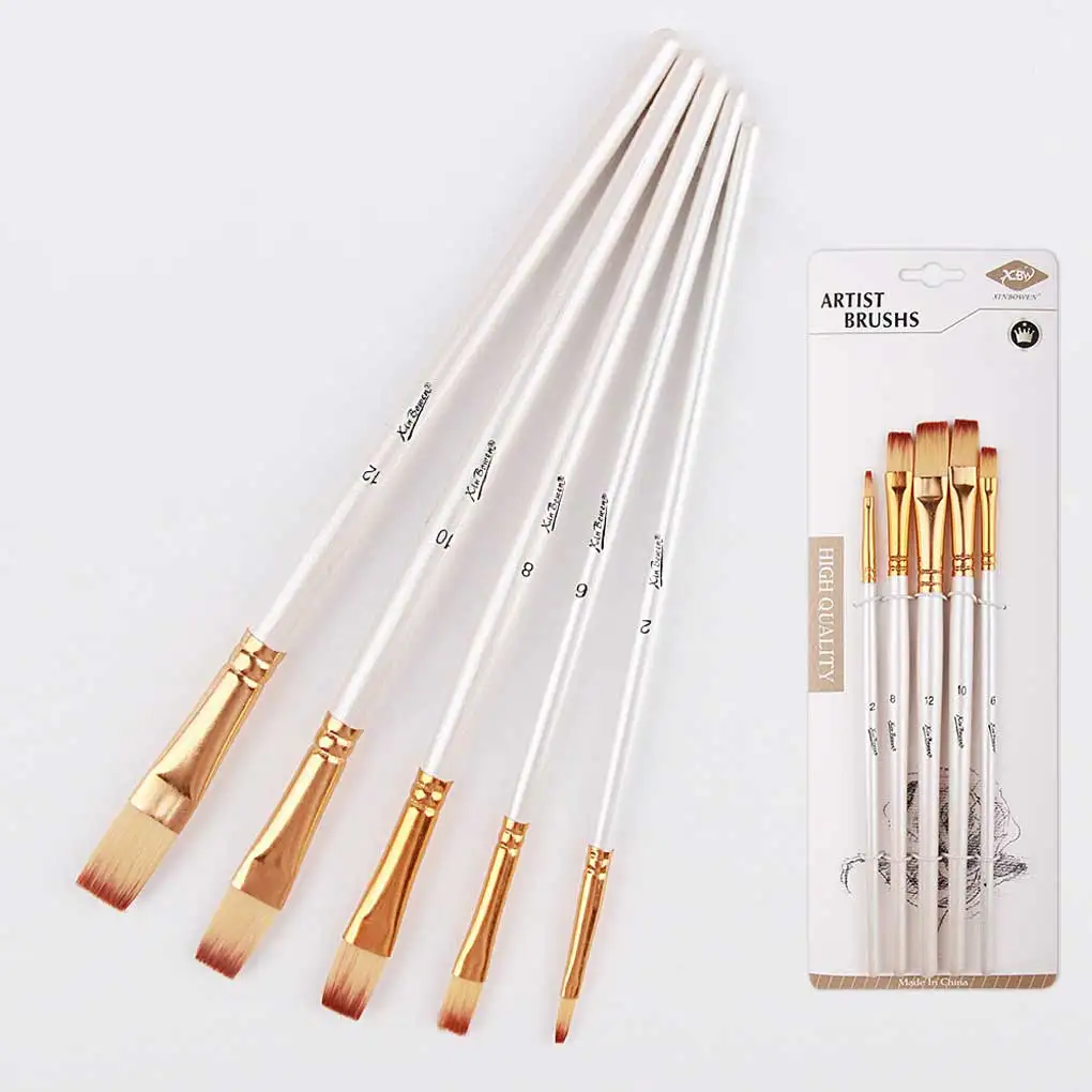 

5Pcs Paint Brushes Watercolor Lightness Smooth Brush Round Wide Application Painting Supplies Kids Artists 3371 Peak